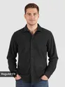 Dark Grey Solid Corduroy Shirt