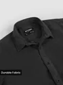 Dark Grey Solid Corduroy Shirt
