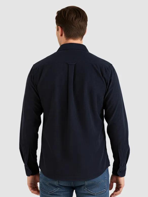 Navy Solid Corduroy Shirt