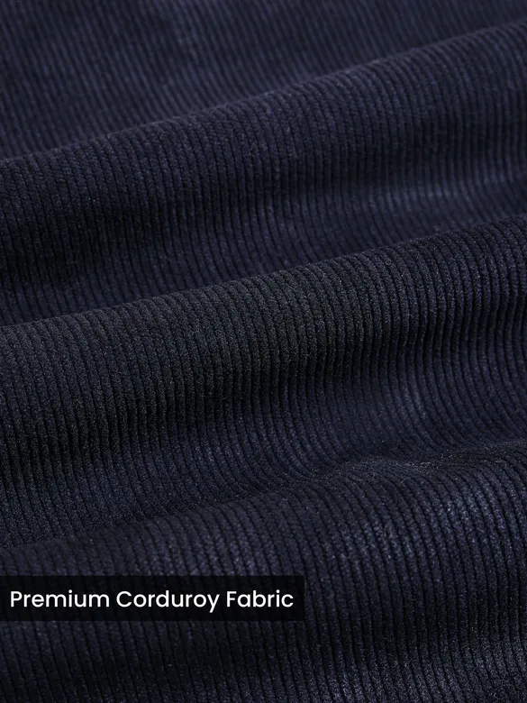 Navy Solid Corduroy Shirt