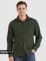 Olive Green Solid Corduroy Shirt