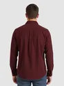 Wine Solid Corduroy Shirt