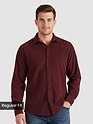 Wine Solid Corduroy Shirt