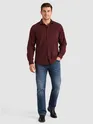 Wine Solid Corduroy Shirt