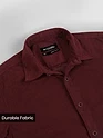 Wine Solid Corduroy Shirt
