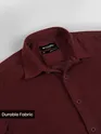 Wine Solid Corduroy Shirt