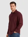 Wine Solid Corduroy Shirt