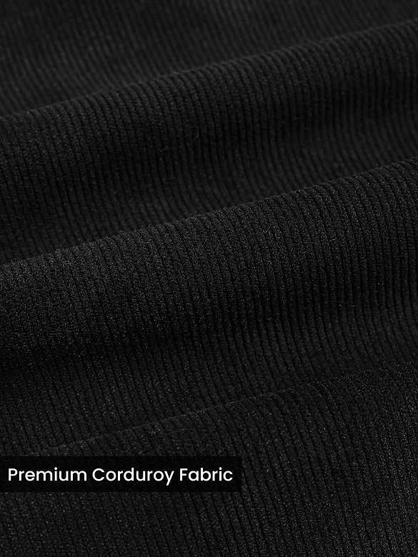 Black Solid Corduroy Shirt