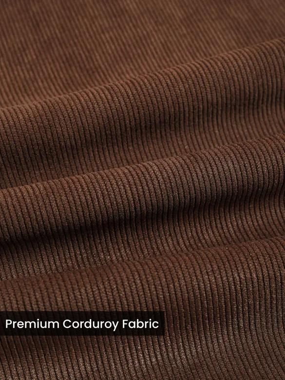 Brown Solid Corduroy Shirt