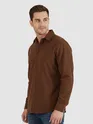 Brown Solid Corduroy Shirt