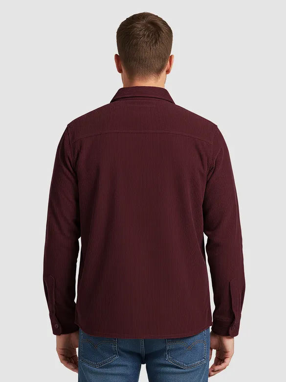 Wine Dual Pocket Corduroy Shirt