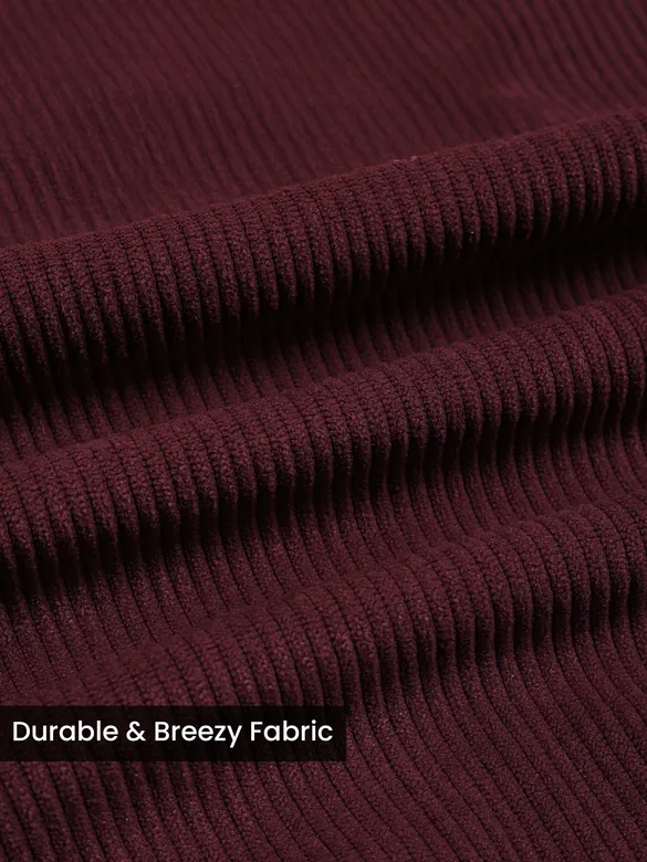 Wine Dual Pocket Corduroy Shirt
