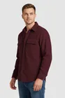 Wine Dual Pocket Corduroy Shirt