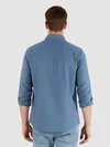 Denim Blue Recycled Solid Flannel Shirt