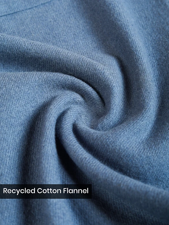 Denim Blue Recycled Solid Flannel Shirt