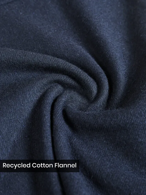 Navy Recycled Solid Flannel Shirt