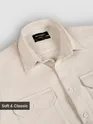 Off White Recycled Solid Flannel Shirt
