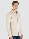 Off White Recycled Solid Flannel Shirt