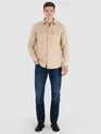 Sand Brown Recycled Solid Flannel Shirt