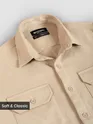 Sand Brown Recycled Solid Flannel Shirt