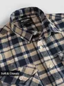 Beige Recycled Checked Flannel Shirt