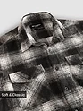 Black Recycled Checked Flannel Shirt