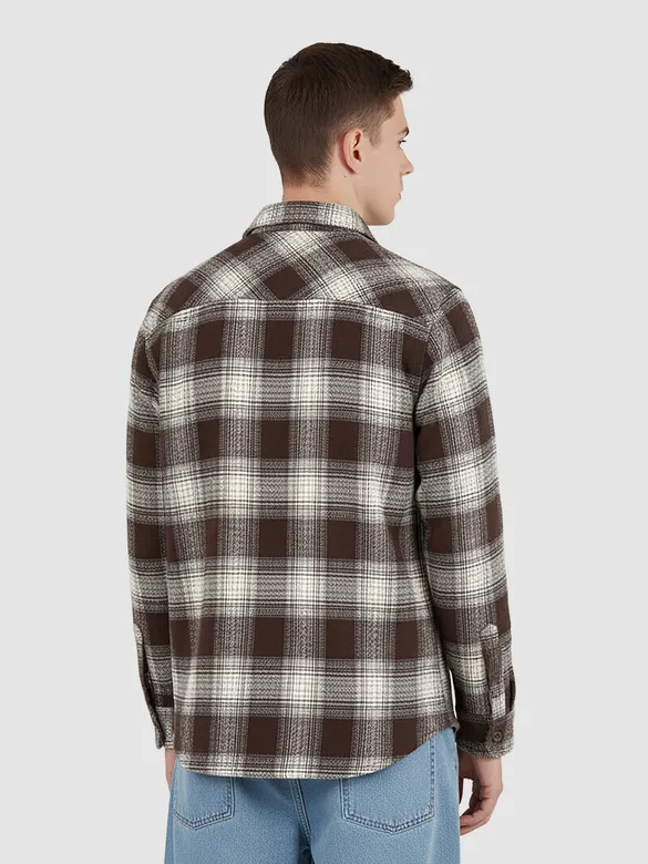 Brown Recycled Checked Flannel Shirt