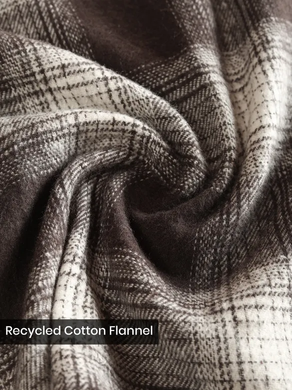 Brown Recycled Checked Flannel Shirt