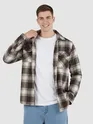 Brown Recycled Checked Flannel Shirt