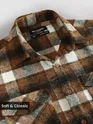 Caramel Brown Recycled Checked Flannel Shirt