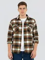 Caramel Brown Recycled Checked Flannel Shirt