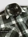 Dark Green Recycled Checked Flannel Shirt