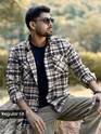 Beige Recycled Checked Flannel Shirt 