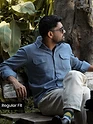 Denim Blue Recycled Solid Flannel Shirt