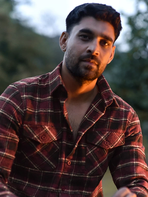 Maroon Recycled Checked Flannel Shirt