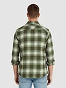 Olive Green Recycled Checked Flannel Shirt