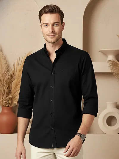Black Button Down Oxford Shirts