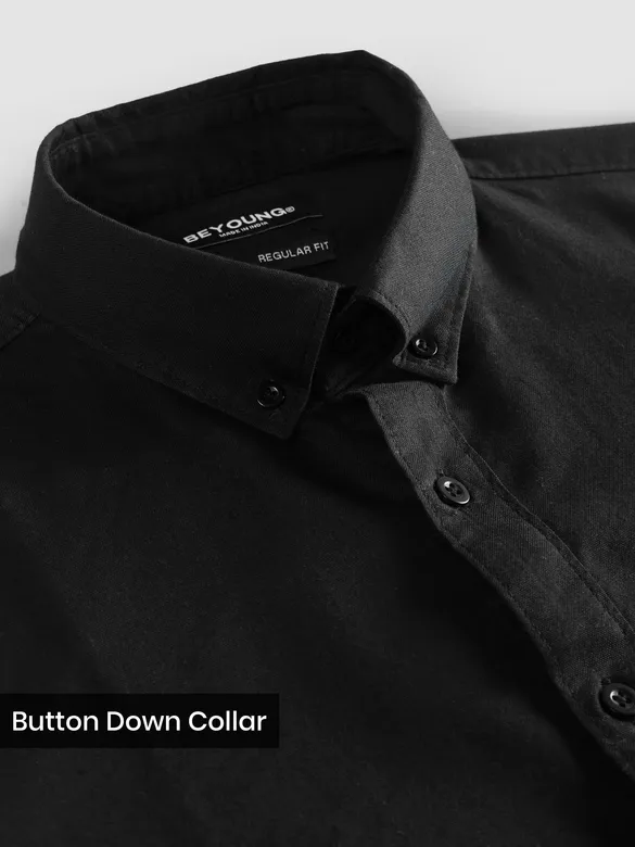 Black Button Down Oxford Shirts