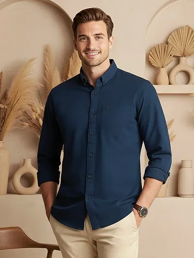 Navy Button Down Oxford Shirts