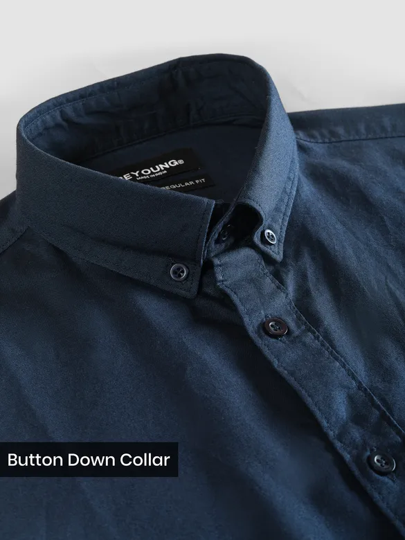 Navy Button Down Oxford Shirts