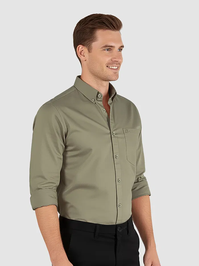 Olive Button Down Oxford Shirts