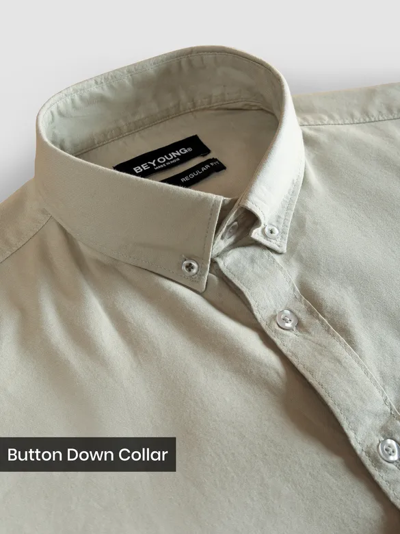 Silver Green Button Down Oxford Shirts