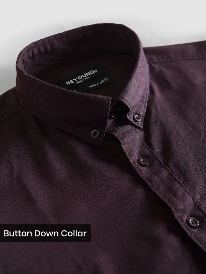 Wine Button Down Oxford Shirts