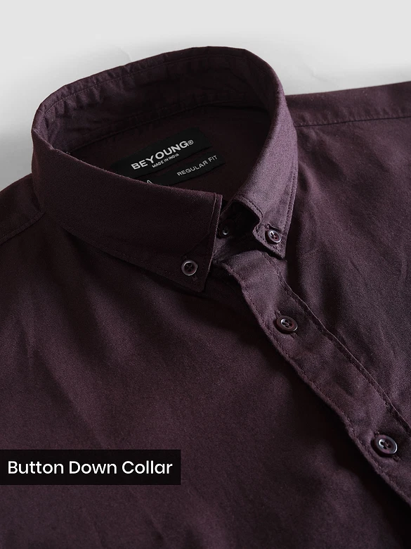 Wine Button Down Oxford Shirts