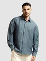 Airforce Blue Textured Jacquard Shirt