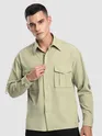 Beige Roll Up Sleeve Shirt