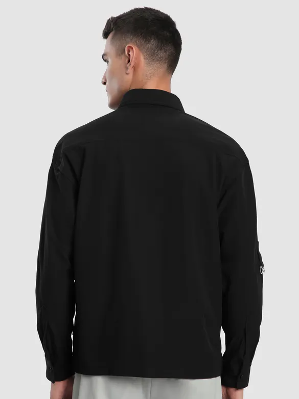 Black Roll Up Sleeve Shirt