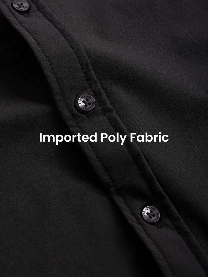 Black Roll Up Sleeve Shirt