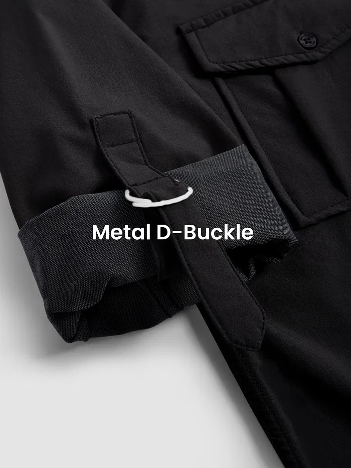 Black Roll Up Sleeve Shirt