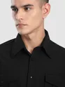 Black Roll Up Sleeve Shirt